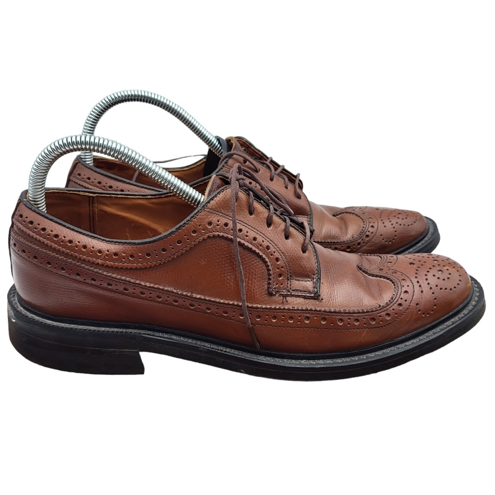 Vintage Stuart Mcguire Oxford‎ Dress Shoes Mens 10.5 Brown Leather Ortho Wingtip